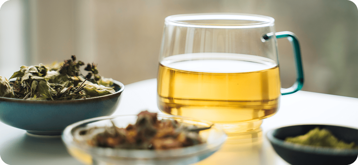 Herbal tea with dried herbs