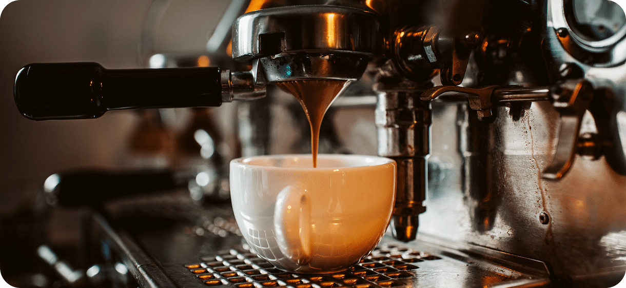 Coffee being made with espresso machine
